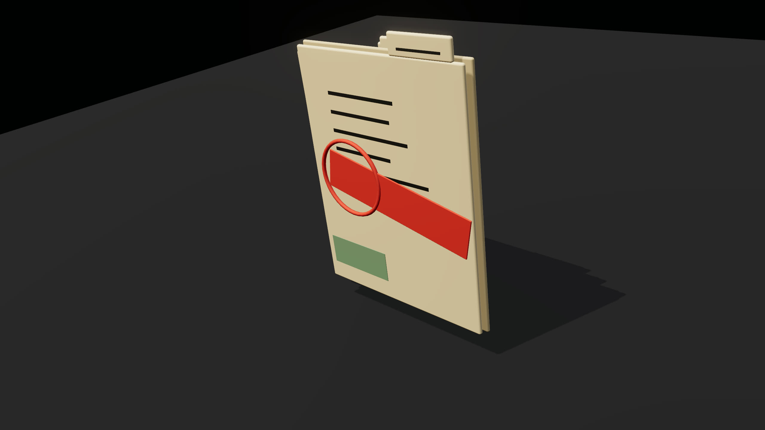 Manila files stacked on a dark desk